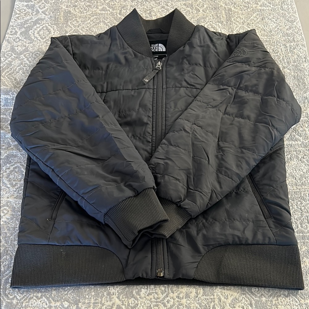 The North Face Black Bomber Jacket Quilted Design